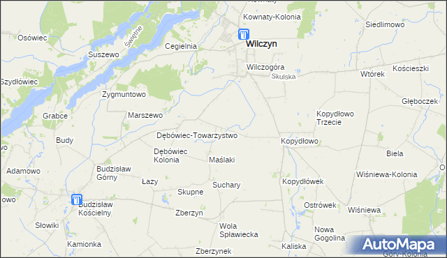 mapa Wilczogóra Kolonia, Wilczogóra Kolonia na mapie Targeo