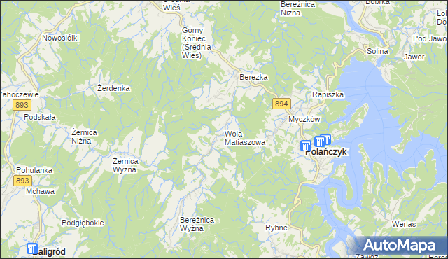 mapa Wola Matiaszowa, Wola Matiaszowa na mapie Targeo