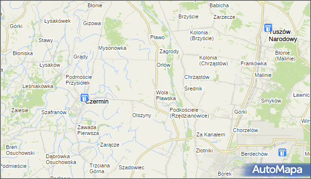 mapa Wola Pławska, Wola Pławska na mapie Targeo