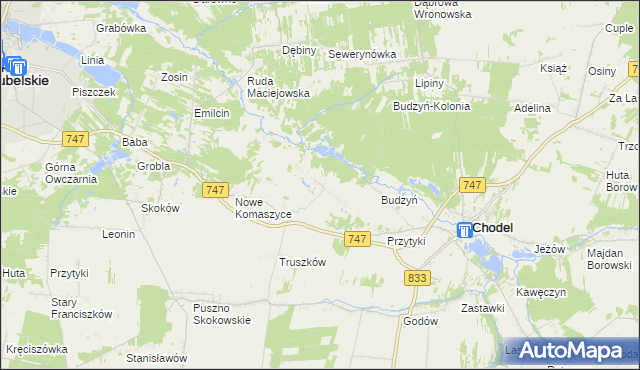mapa Wólka Komaszycka, Wólka Komaszycka na mapie Targeo