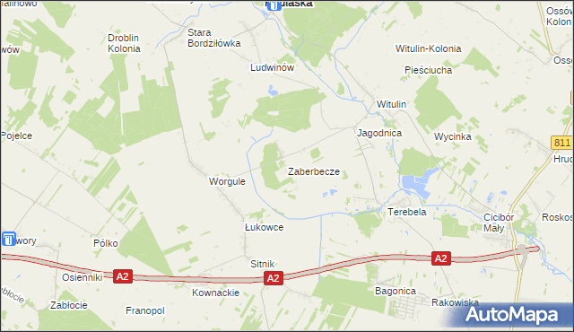 mapa Zaberbecze, Zaberbecze na mapie Targeo