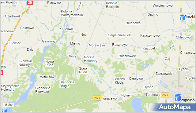 mapa Zaborowo gmina Wierzbinek, Zaborowo gmina Wierzbinek na mapie Targeo