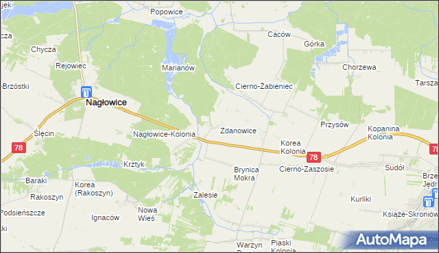 mapa Zdanowice, Zdanowice na mapie Targeo