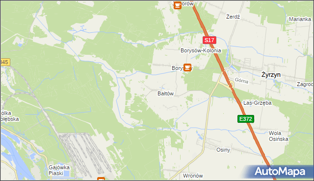 mapa Bałtów gmina Żyrzyn, Bałtów gmina Żyrzyn na mapie Targeo