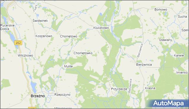 mapa Bierzwnica Osada, Bierzwnica Osada na mapie Targeo