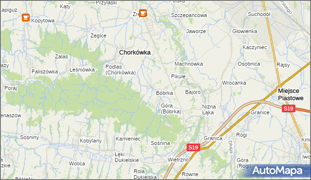 mapa Bóbrka gmina Chorkówka, Bóbrka gmina Chorkówka na mapie Targeo