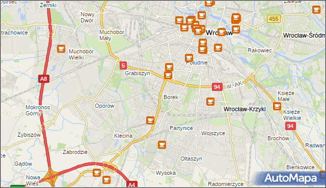 mapa Borek gmina Wrocław, Borek gmina Wrocław na mapie Targeo