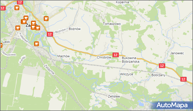 mapa Chrobrów, Chrobrów na mapie Targeo