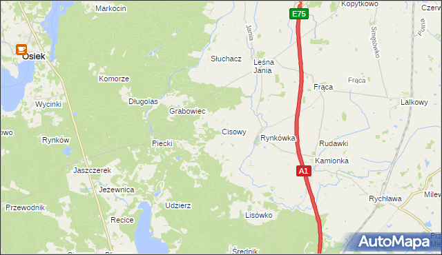 mapa Cisowy, Cisowy na mapie Targeo