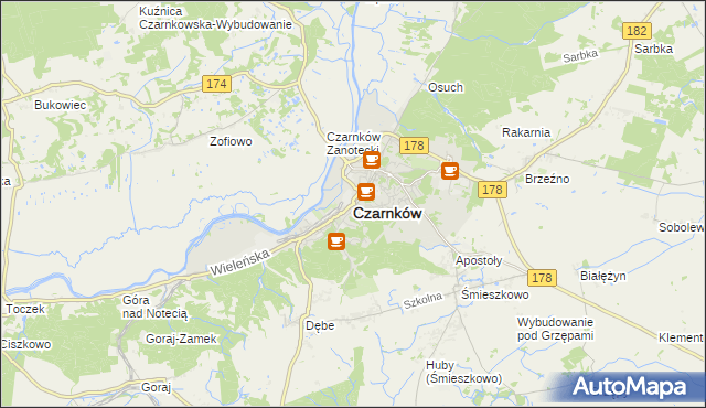 mapa Czarnków, Czarnków na mapie Targeo