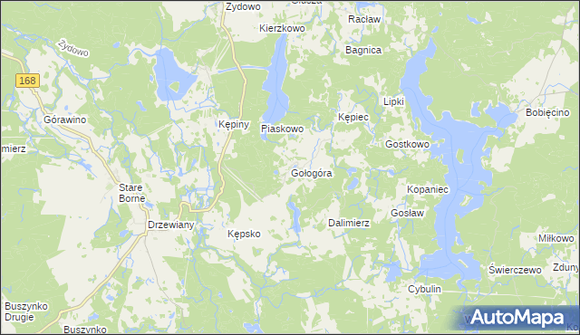 mapa Gołogóra gmina Polanów, Gołogóra gmina Polanów na mapie Targeo