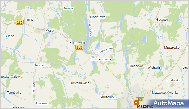 mapa Jarosławki gmina Maszewo, Jarosławki gmina Maszewo na mapie Targeo