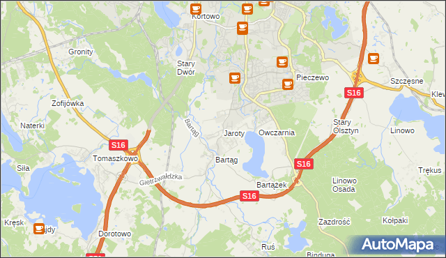 mapa Jaroty, Jaroty na mapie Targeo