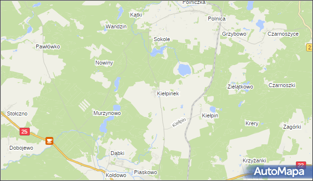 mapa Kiełpinek, Kiełpinek na mapie Targeo