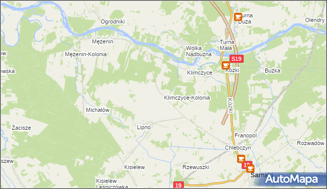 mapa Klimczyce-Kolonia, Klimczyce-Kolonia na mapie Targeo