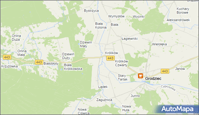 mapa Królików Kolonia, Królików Kolonia na mapie Targeo