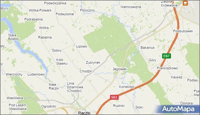 mapa Krukówek gmina Raczki, Krukówek gmina Raczki na mapie Targeo