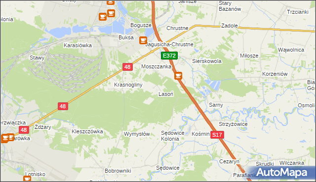 mapa Lasoń, Lasoń na mapie Targeo