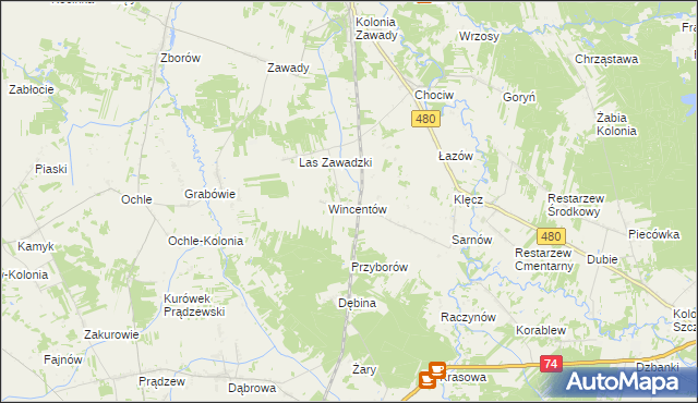 mapa Lucjanów gmina Widawa, Lucjanów gmina Widawa na mapie Targeo