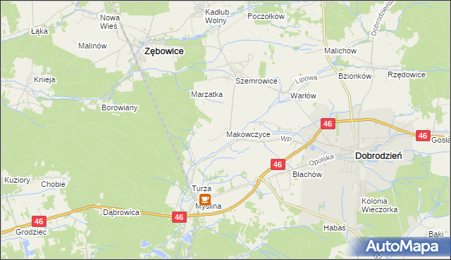 mapa Makowczyce, Makowczyce na mapie Targeo