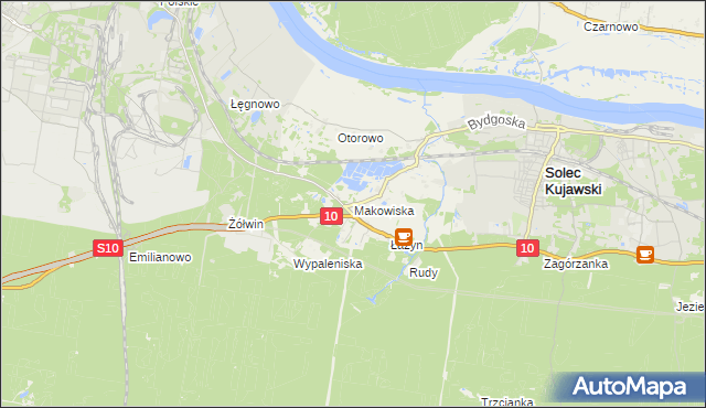 mapa Makowiska gmina Solec Kujawski, Makowiska gmina Solec Kujawski na mapie Targeo