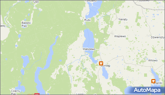 mapa Małszewo, Małszewo na mapie Targeo