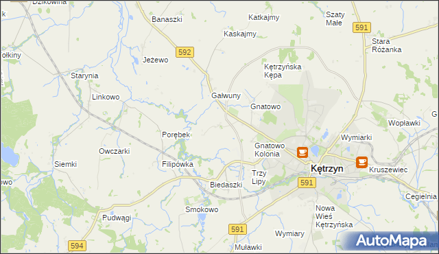 mapa Marszewo gmina Kętrzyn, Marszewo gmina Kętrzyn na mapie Targeo