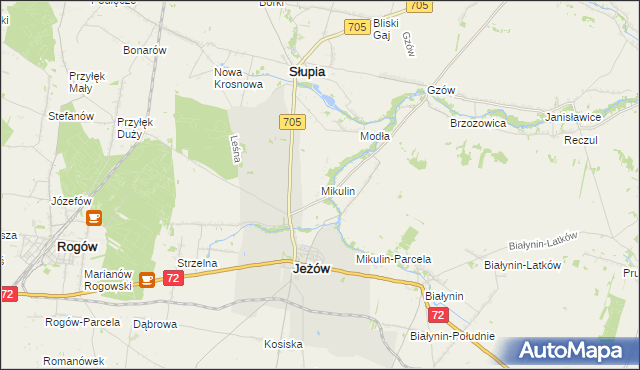 mapa Mikulin gmina Jeżów, Mikulin gmina Jeżów na mapie Targeo