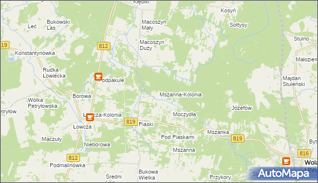 mapa Mszanna-Kolonia, Mszanna-Kolonia na mapie Targeo