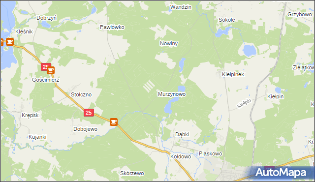 mapa Murzynowo gmina Człuchów, Murzynowo gmina Człuchów na mapie Targeo