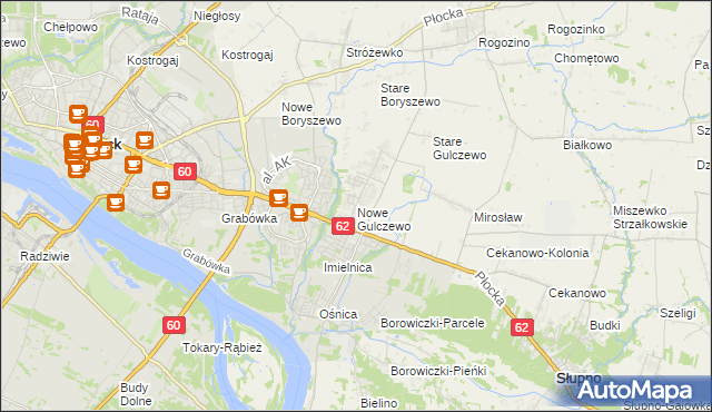 mapa Nowe Gulczewo, Nowe Gulczewo na mapie Targeo