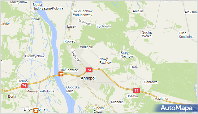 mapa Nowy Rachów, Nowy Rachów na mapie Targeo
