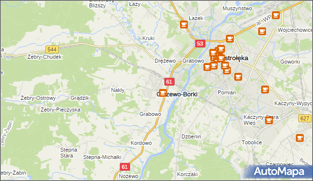 mapa Olszewo-Borki, Olszewo-Borki na mapie Targeo
