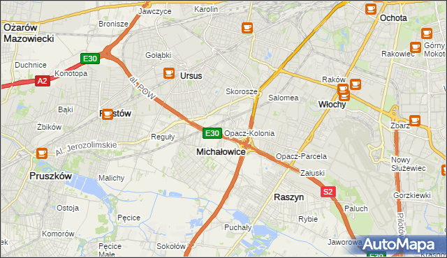 mapa Opacz-Kolonia, Opacz-Kolonia na mapie Targeo