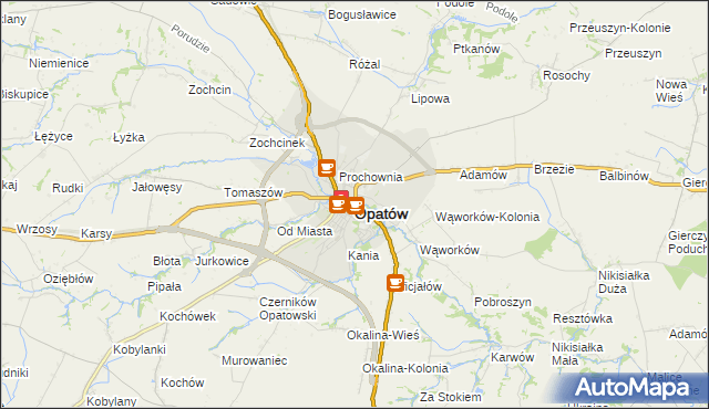 mapa Opatów, Opatów na mapie Targeo