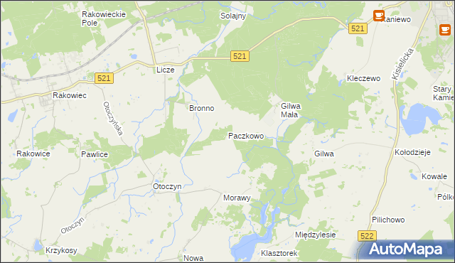 mapa Paczkowo gmina Kwidzyn, Paczkowo gmina Kwidzyn na mapie Targeo