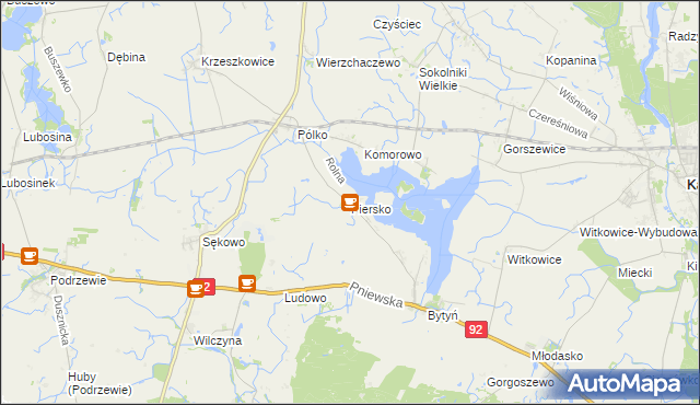mapa Piersko, Piersko na mapie Targeo