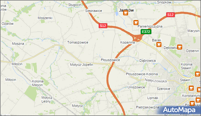 mapa Płouszowice, Płouszowice na mapie Targeo