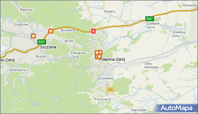mapa Polanica-Zdrój, Polanica-Zdrój na mapie Targeo