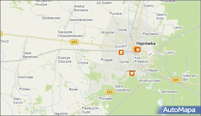 mapa Progale, Progale na mapie Targeo