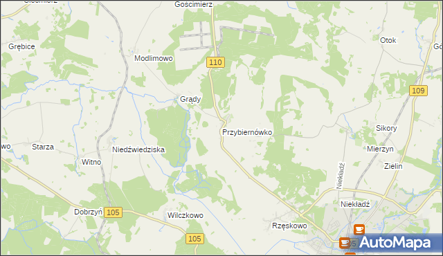 mapa Przybiernówko, Przybiernówko na mapie Targeo