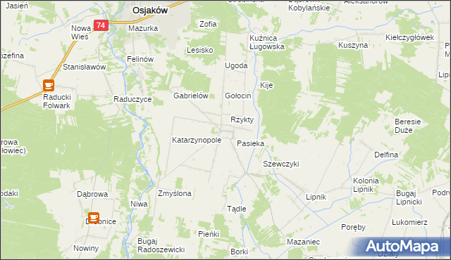 mapa Radoszewice gmina Siemkowice, Radoszewice gmina Siemkowice na mapie Targeo