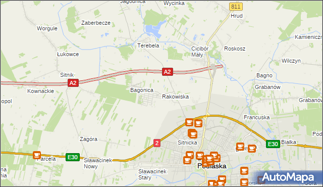 mapa Rakowiska gmina Biała Podlaska, Rakowiska gmina Biała Podlaska na mapie Targeo