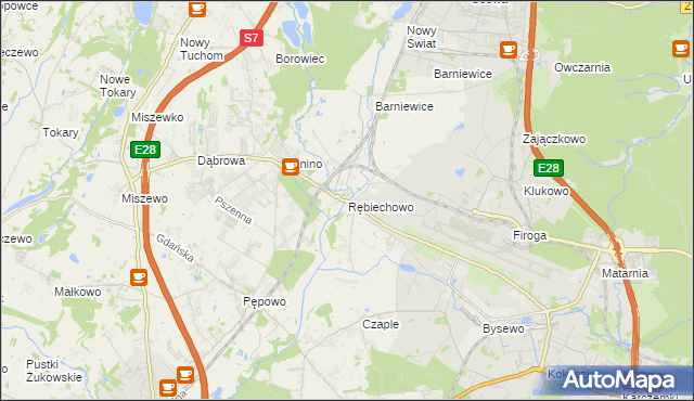 mapa Rębiechowo, Rębiechowo na mapie Targeo