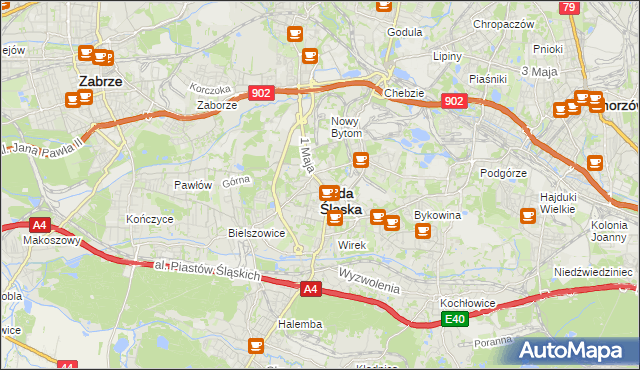 mapa Rudy Śląskiej, Ruda Śląska na mapie Targeo