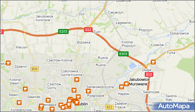 mapa Rudnik gmina Wólka, Rudnik gmina Wólka na mapie Targeo