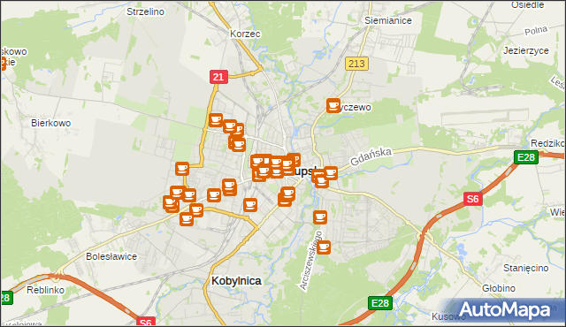 mapa Słupska, Słupsk na mapie Targeo