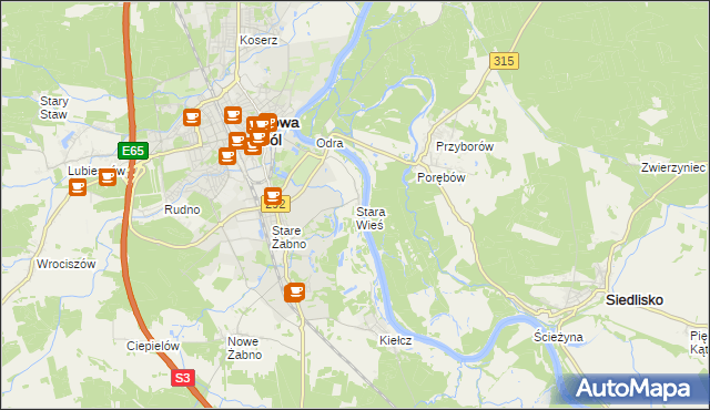 mapa Stara Wieś gmina Nowa Sól, Stara Wieś gmina Nowa Sól na mapie Targeo