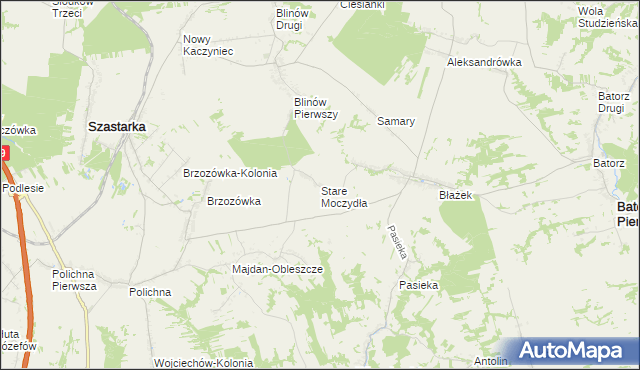 mapa Stare Moczydła, Stare Moczydła na mapie Targeo