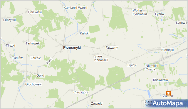 mapa Stare Rzewuski, Stare Rzewuski na mapie Targeo